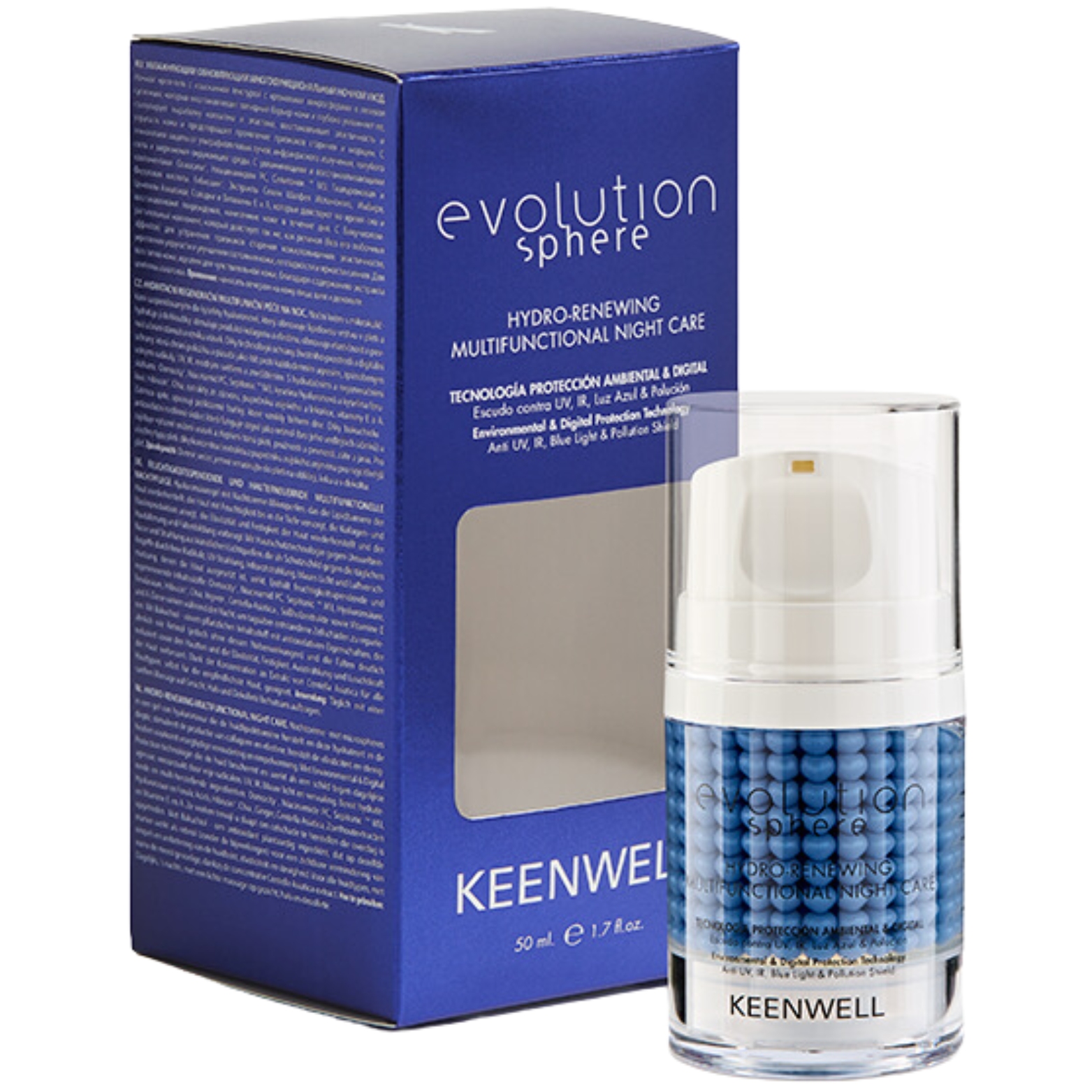 KEENWELL EVOLUTION SPHERE DRĖKINAMASIS ATKURIAMASIS NAKTINIS VEIDO KREMAS, 50 ml - Image 2